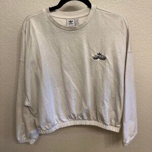 Adidas TRIPLE TREFOIL SWEATSHIRT Cinched Waist and Sleeves Size Small